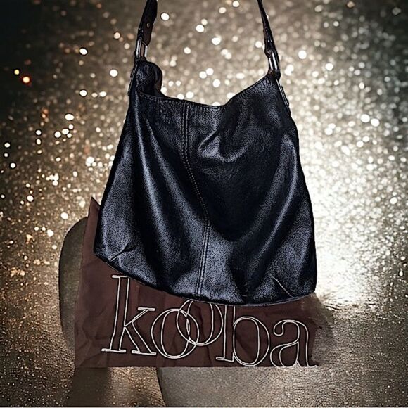 Kooba Bags l Black Leather l Medium l Single handle Satchel l Magnetic Closure - Picture 1 of 11